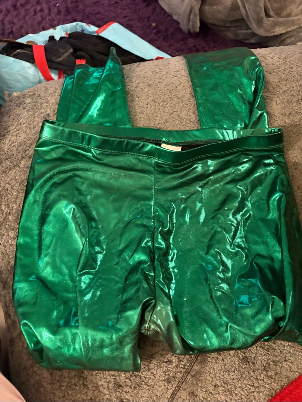 Shiny Green Metallic Leggings